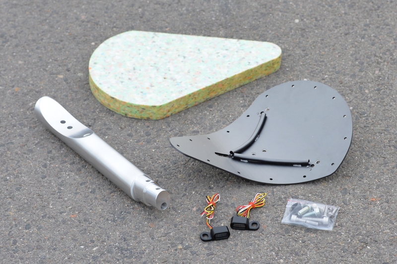 Bobber Sitz-Kit in edelstahl, Twin Shock